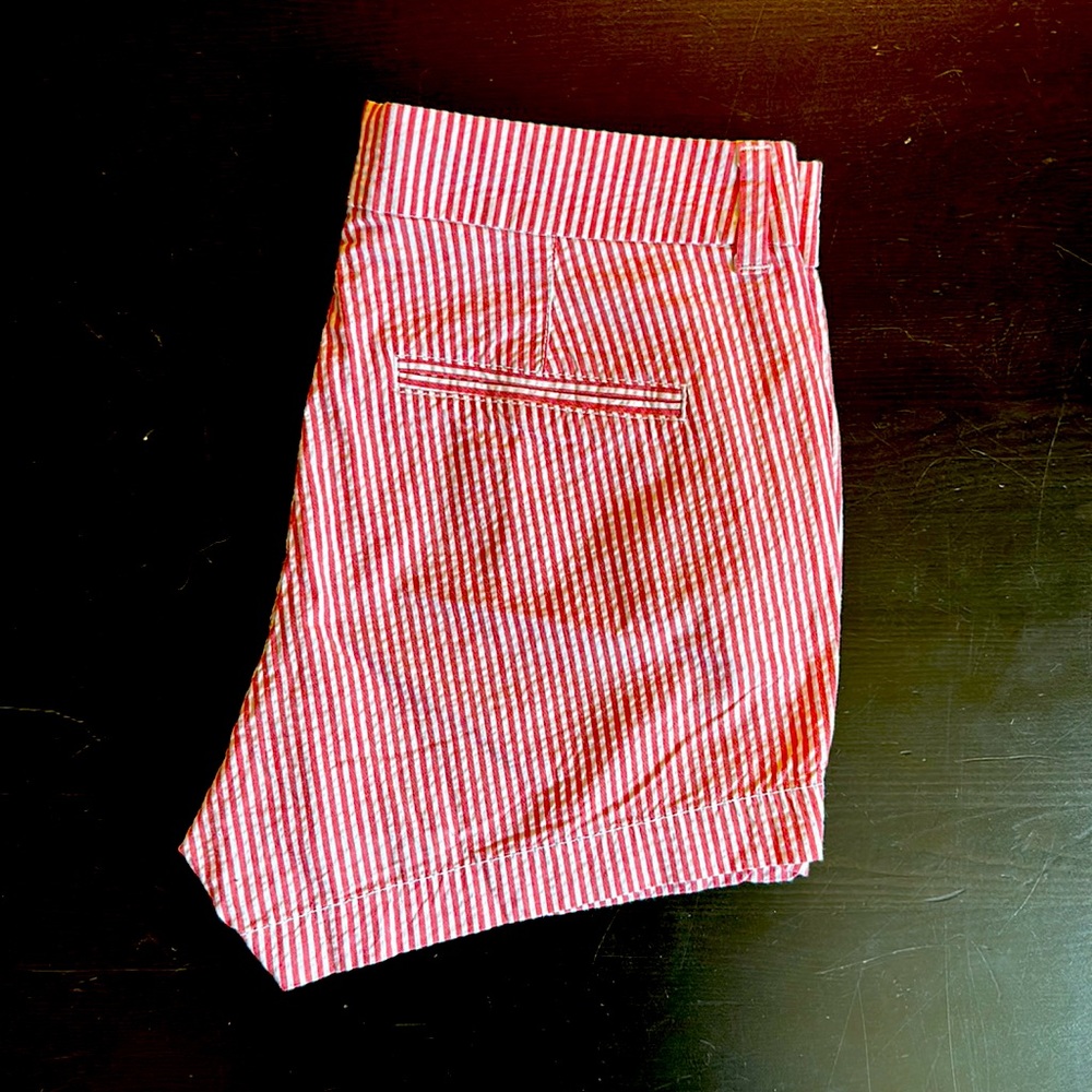 NWT - Old Navy Pink & White Stripped Cuffed Shorts - Size 2